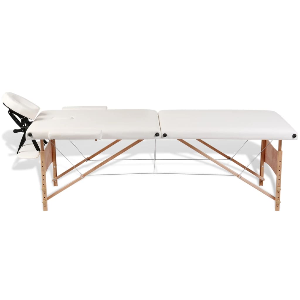 Massagetisch mit 2 Zonen Holzrahmen Anthrazit 186×68 cm