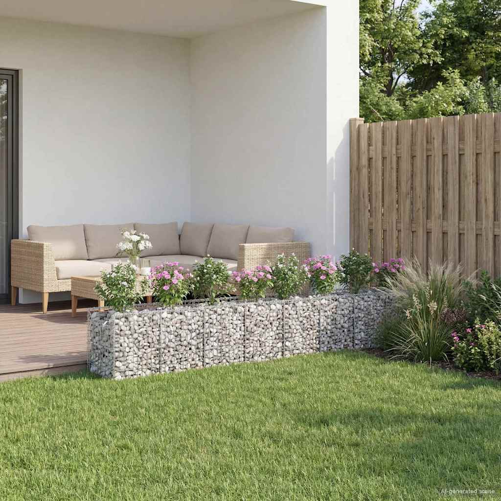 Gabionen-Hochbeet 2 pcs Silber