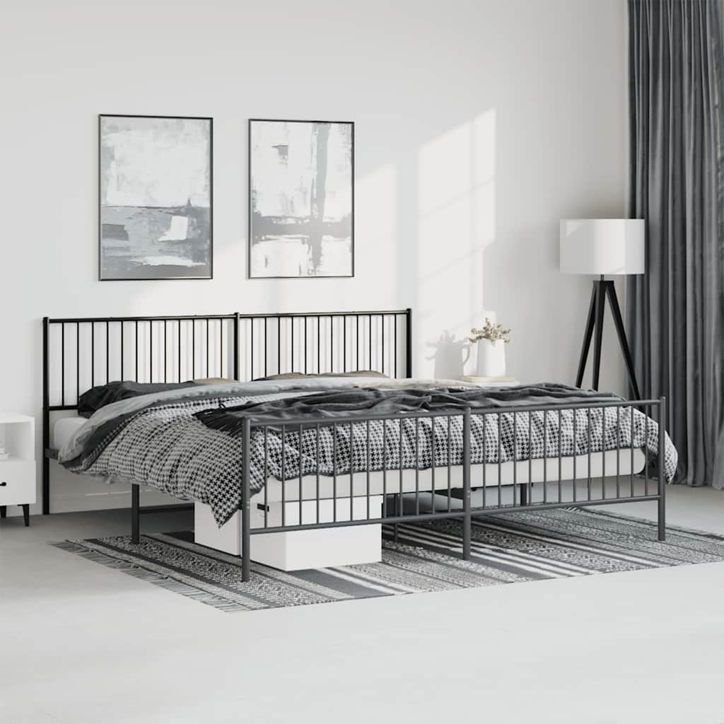 Bettgestell Metall Schwarz 75x190 cm
