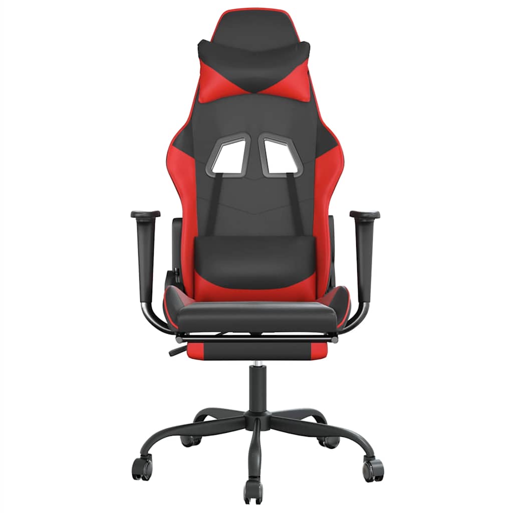 Gaming-Stuhl mit Massagefunktion Schwarz und Rot Kunstleder
