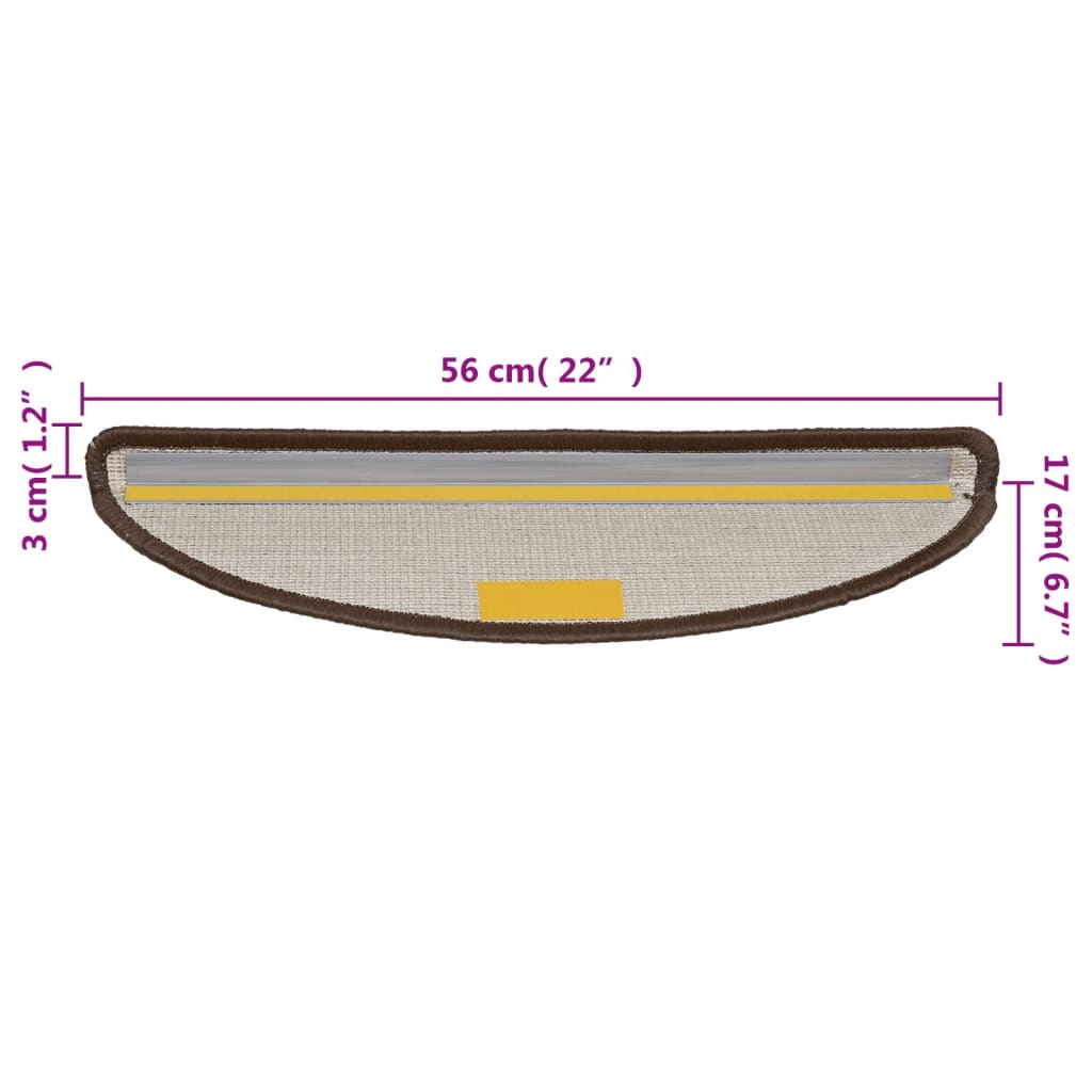 Stufenmatten 15 Stk. 56x17x3 cm Grau Halbrund