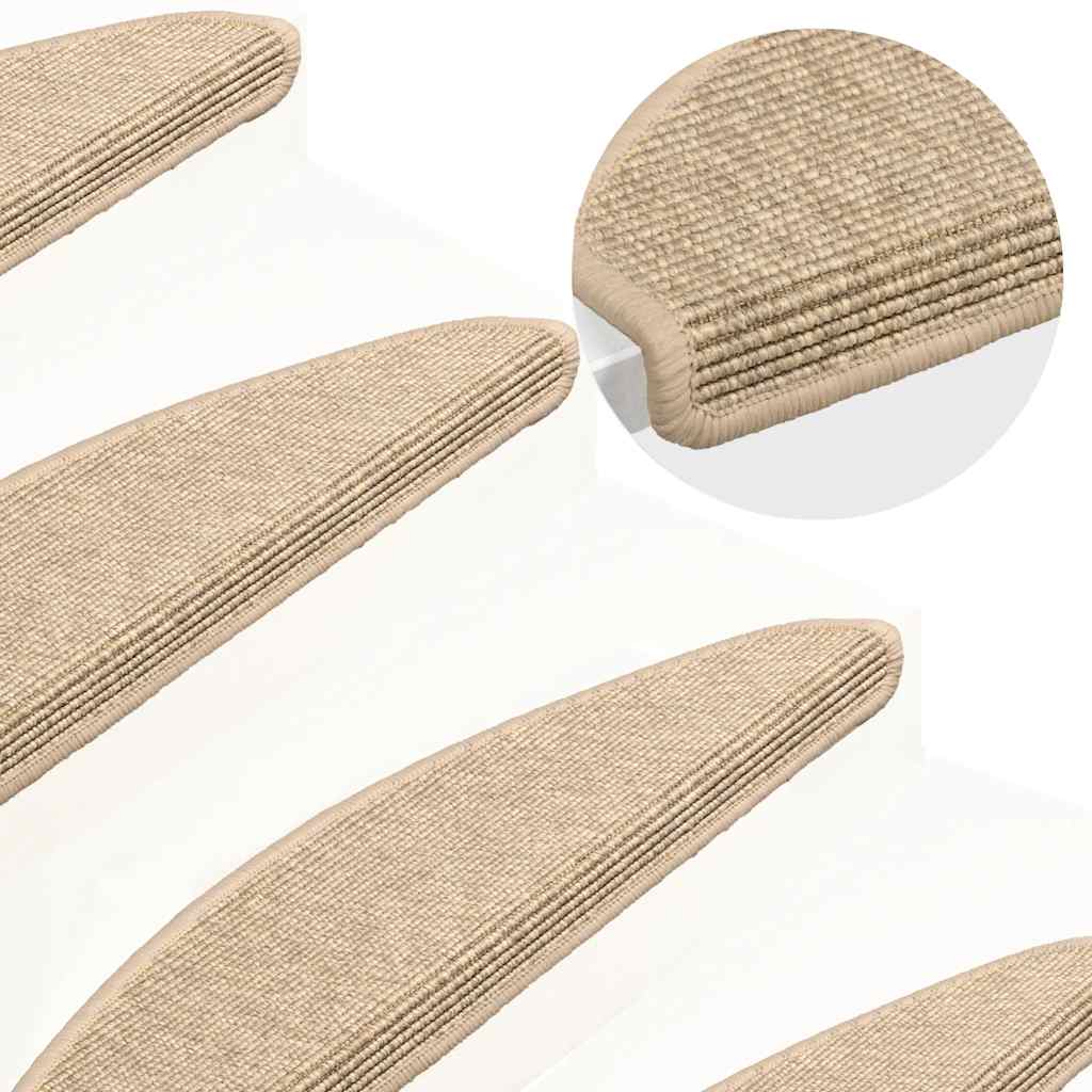 Stufenmatten 15 Stk. 56x17x3 cm Beige und Grau Halbrund