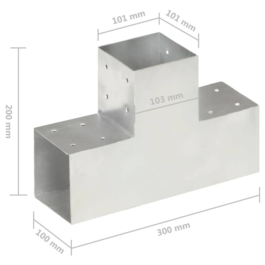 Pfostenverbinder L-Form Verzinktes Metall 71 x 71 mm