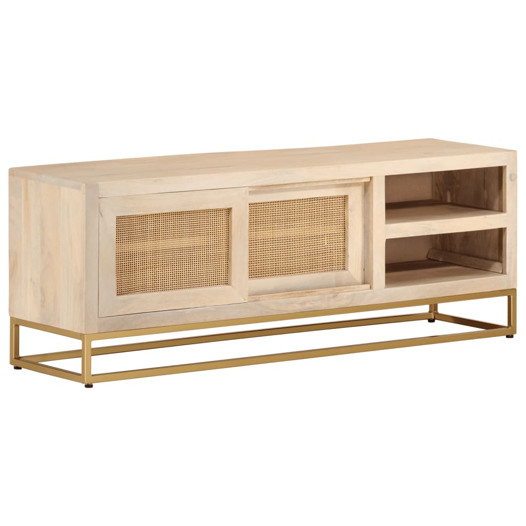 Nachttisch 40x30x50 cm Massivholz Mango und Eisen