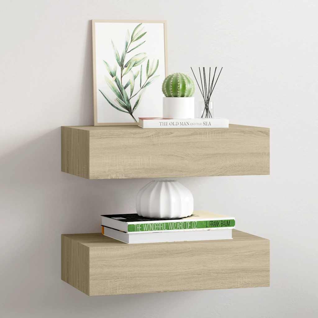 Wandregal mit Schublade Weiß 40x23,5x10 cm MDF