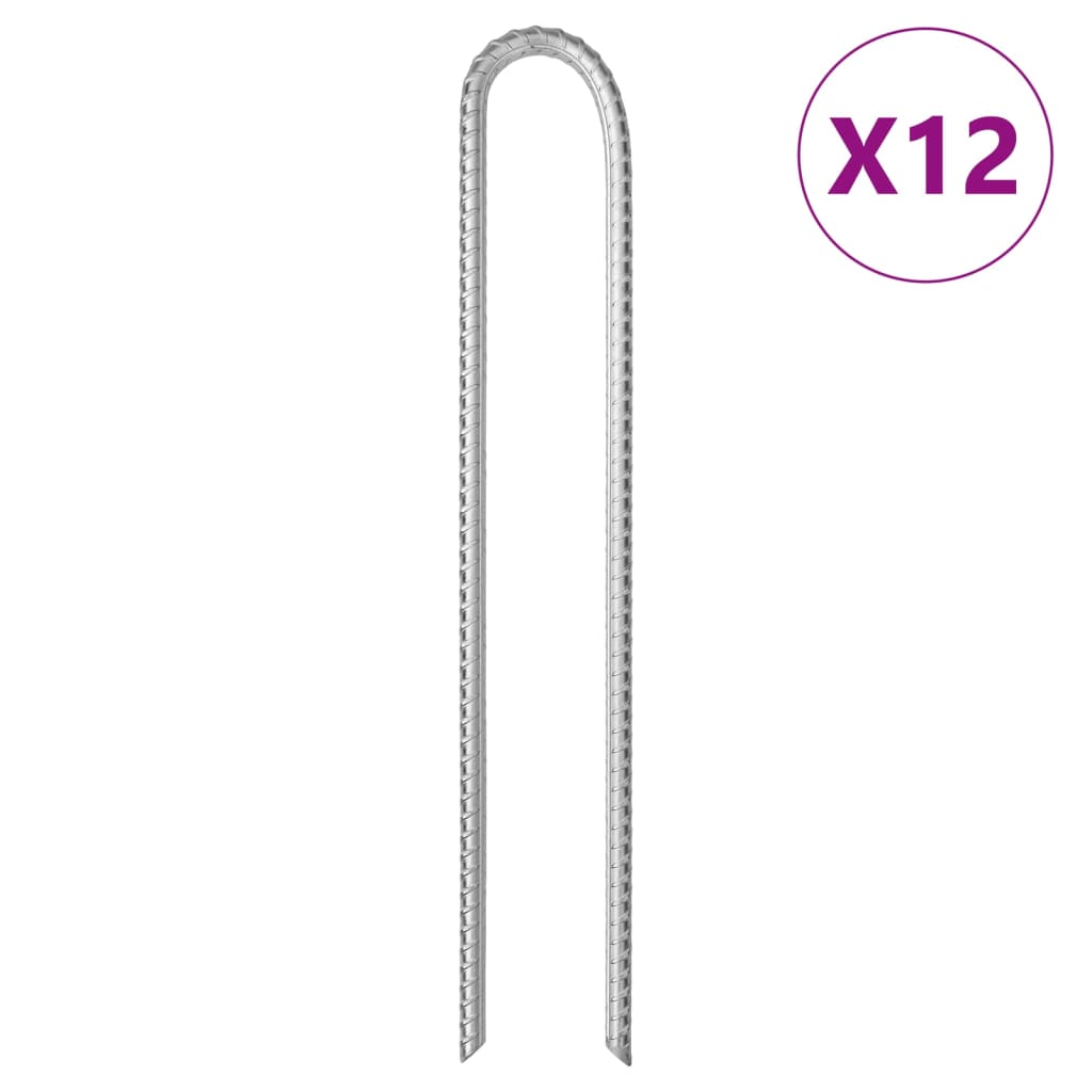 Zeltheringe 6 Stk. U-Form 30 cm Ø7 mm Verzinkter Stahl