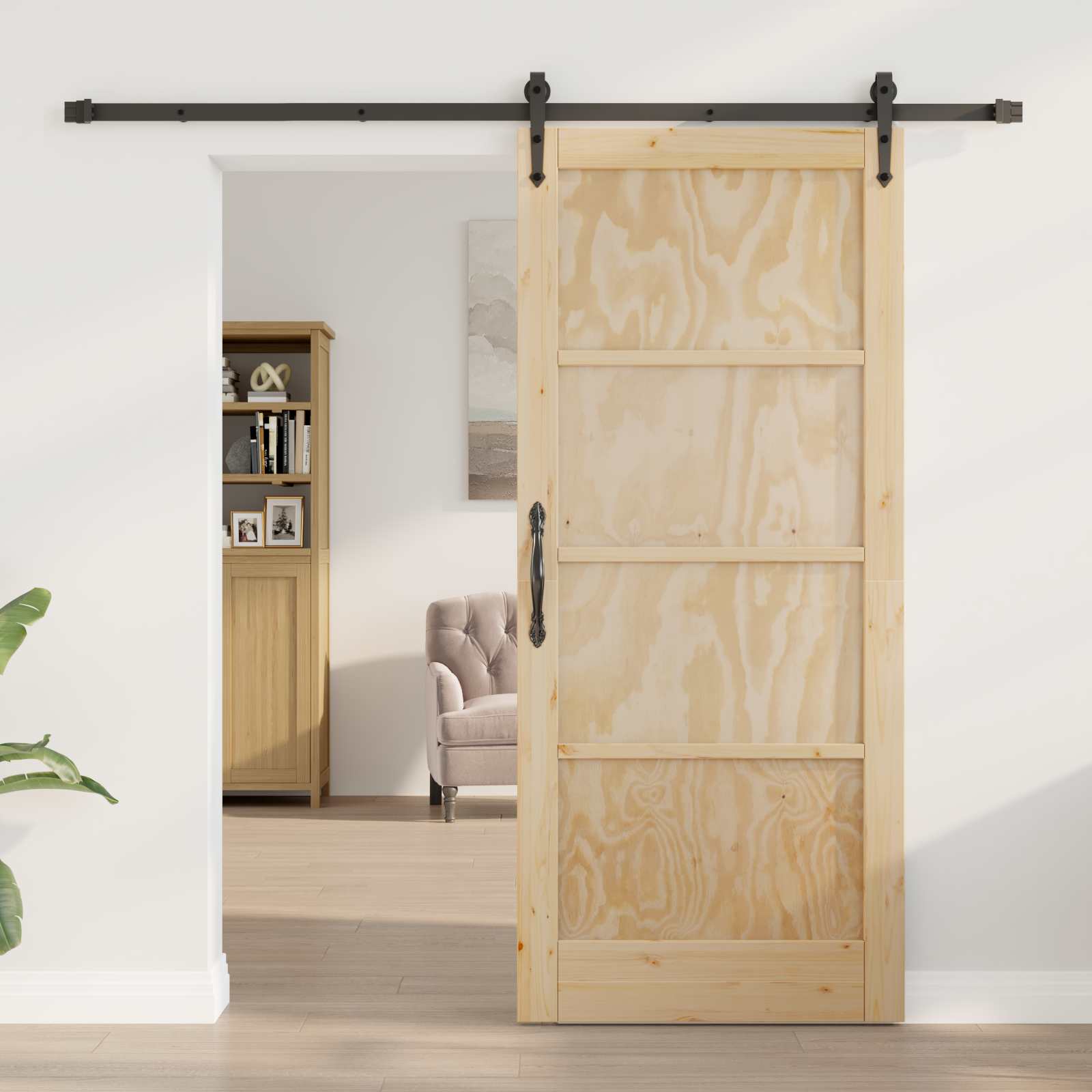 Schiebetür ORKDAL Natur 61 x 198,5 cm Massives Kiefernholz