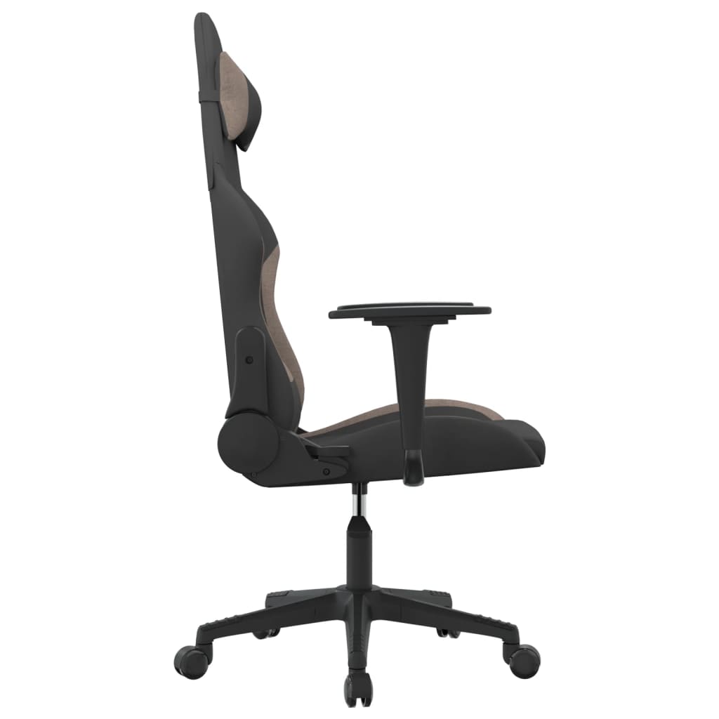 Gaming-Stuhl mit Massagefunktion Schwarz und Creme Stoff