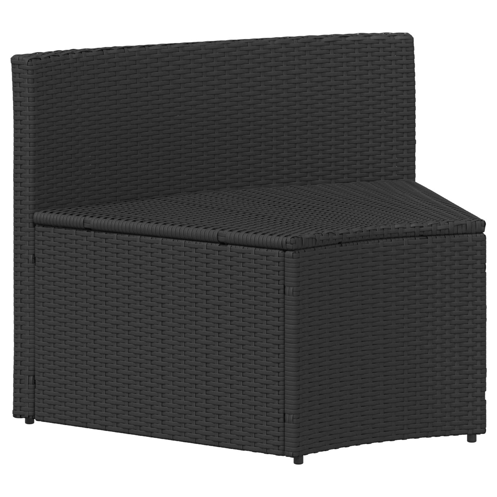 2-tlg. Garten-Sofagarnitur mit Auflagen Poly Rattan Schwarz
