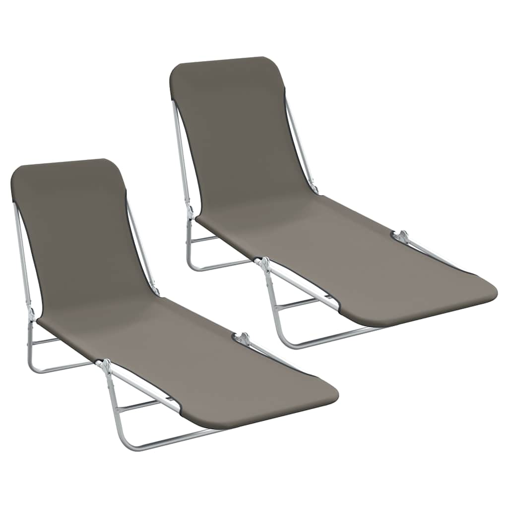 Klappbare Sonnenliegen 2 Stk. Stahl und Stoff Grün