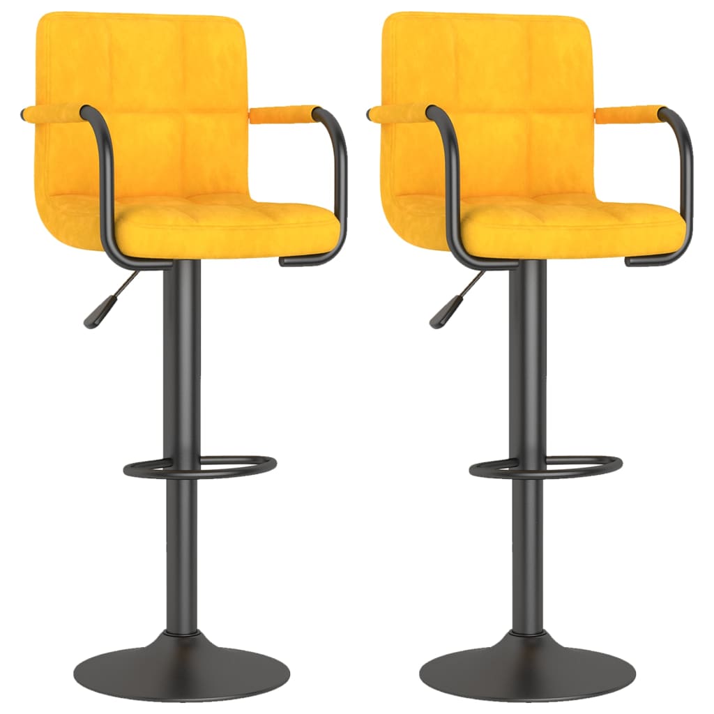 Barhocker 2 Stk. Blau Samt