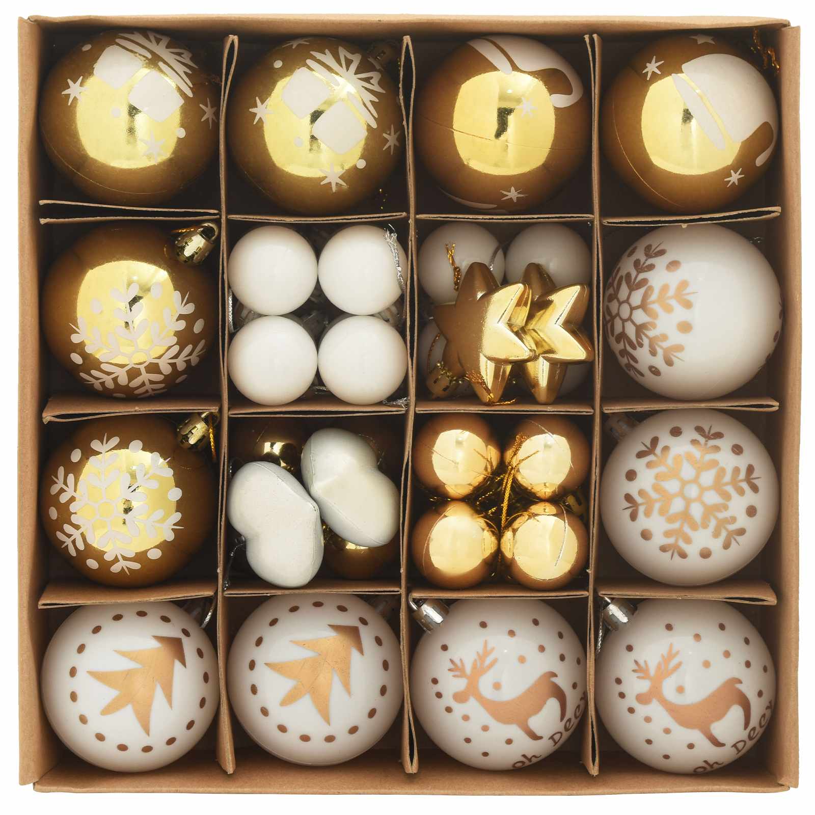 Weihnachtskugel-Set 40 pcs Gold und Rot Kunststoff