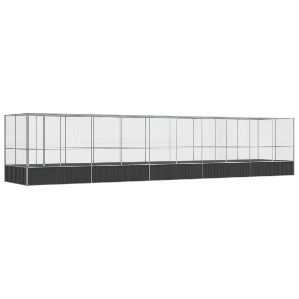 Voliere Silbern 210,5x107x212 cm Stahl