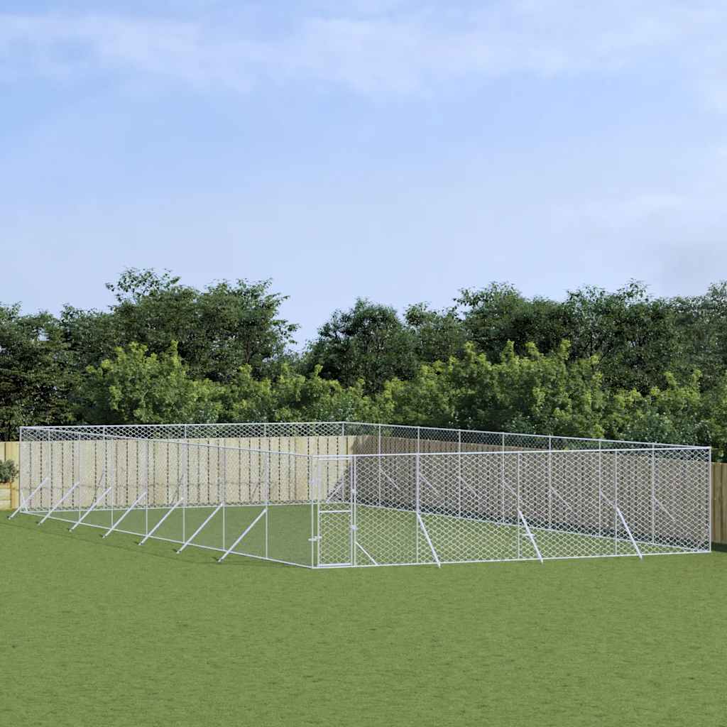 Outdoor-Hundezwinger Silbern 2x2x2 m Verzinkter Stahl