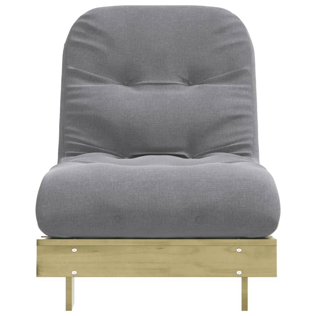 Futon Schlafsofa mit Matratze Braun 70x206x11 Massivholz Kiefer