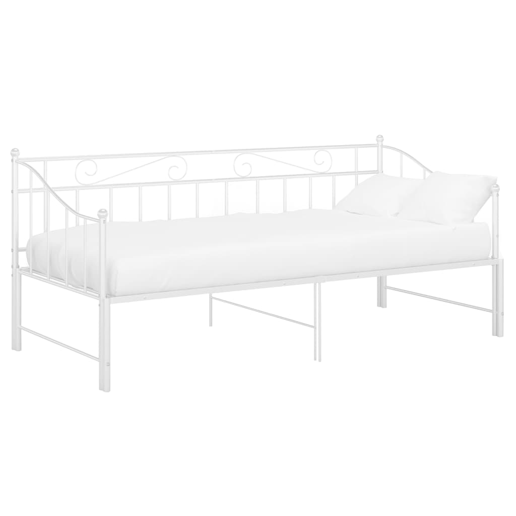 Ausziehsofa Bettgestell Schwarz Metall 90x200 cm