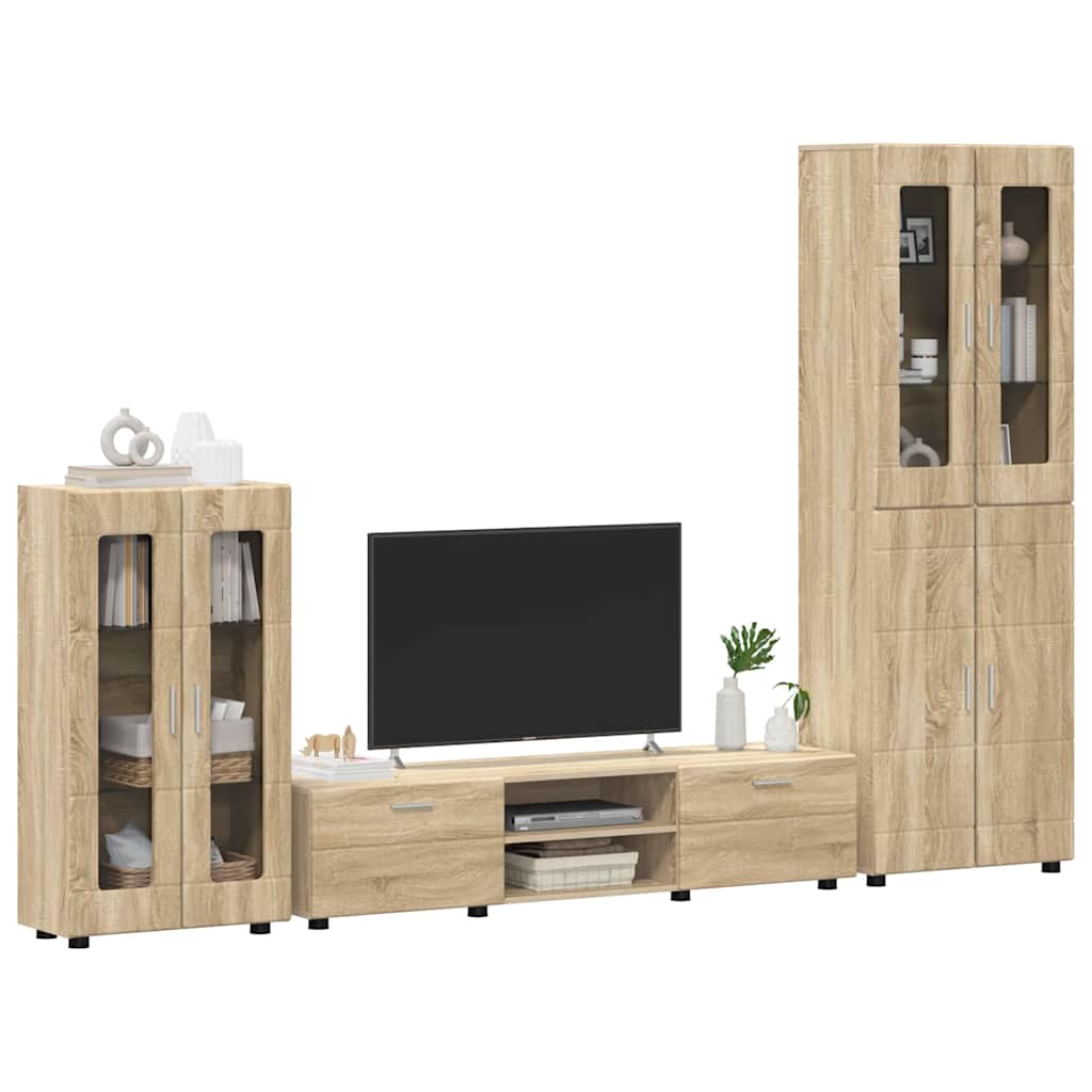 Highboard mit Regal FLORIN Weiß 60 x 35 x 182 cm Holzwerkstoff