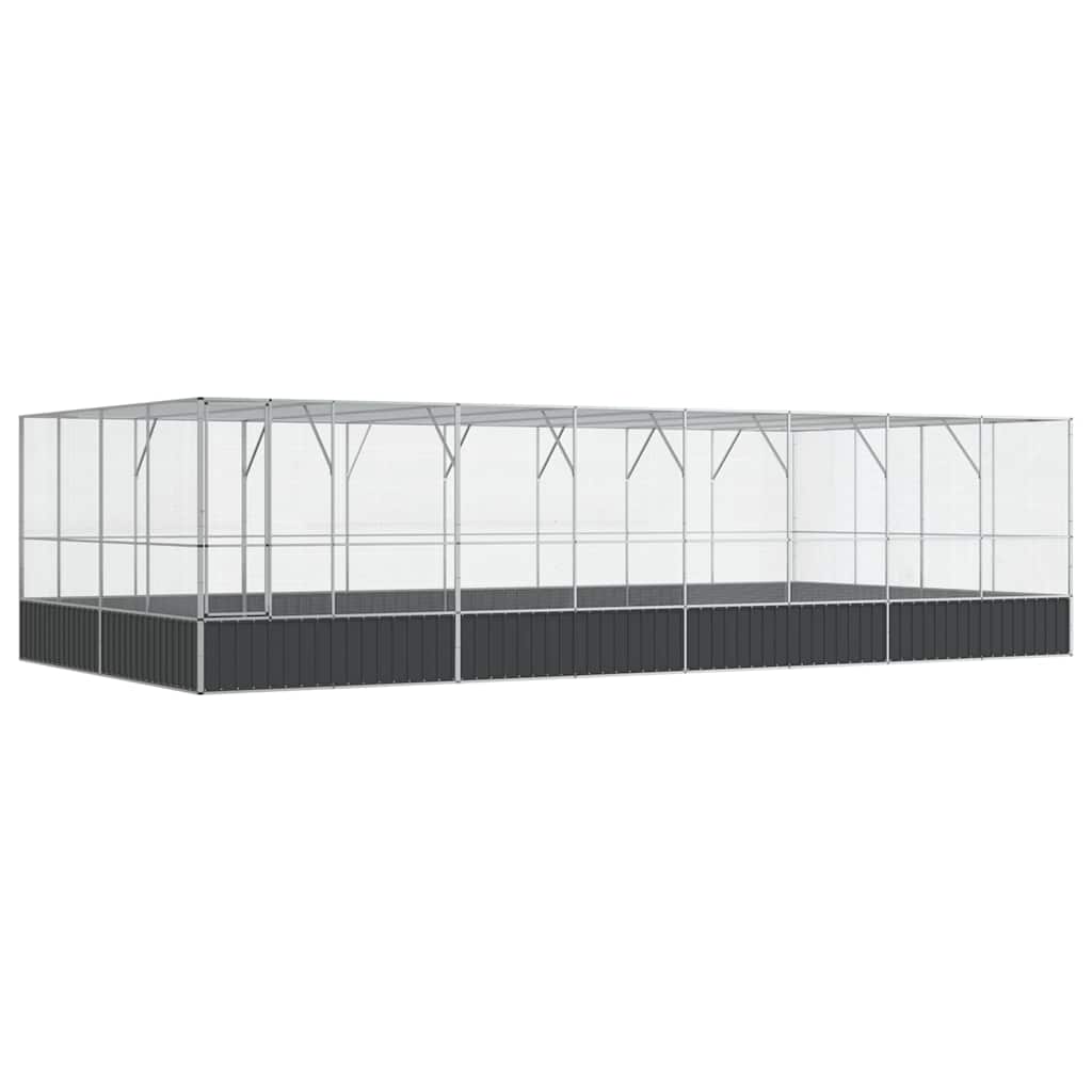 Voliere Silbern 210,5x107x212 cm Stahl