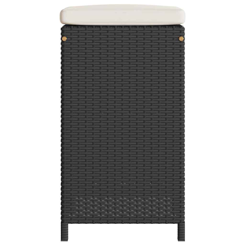 Garten-Barhocker mit Kissen 2 Stk. Braun Poly Rattan