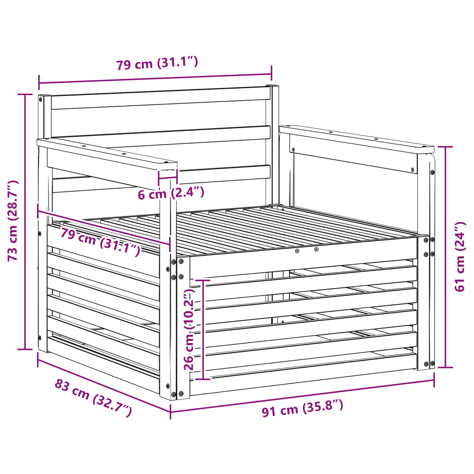 2 Stück Outdoor-Sofa Natur