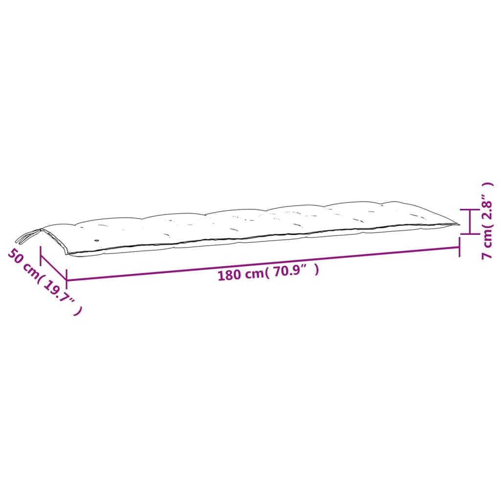 Gartenbank-Auflage Anthrazit 100x50x7 cm Oxford-Gewebe