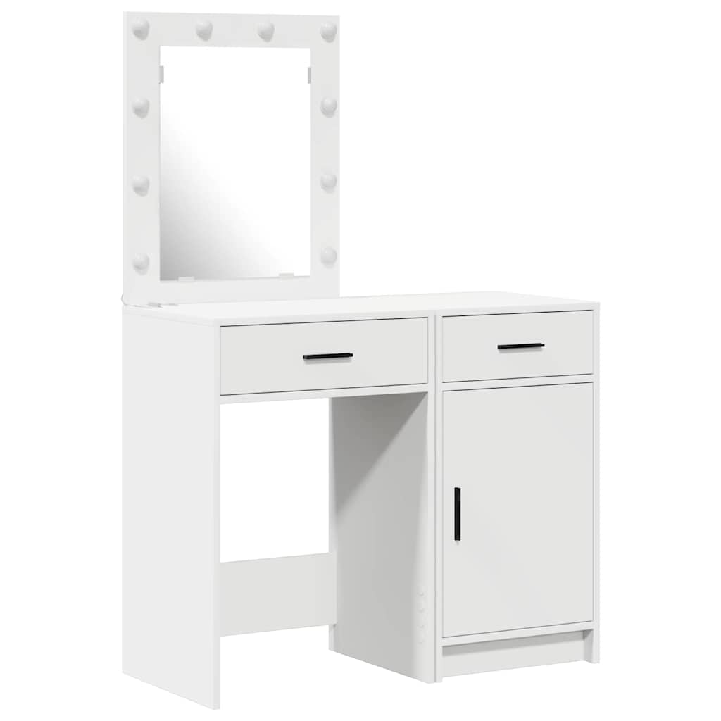 Schminktisch mit Tür 2 pcs Weiß 50 x 41 x 135 cm Holzwerkstoff