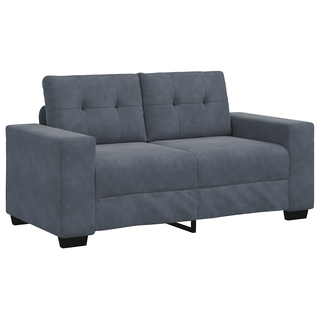 2-teiliges Sofa-Set mit Kissen, hellgrauer Samt