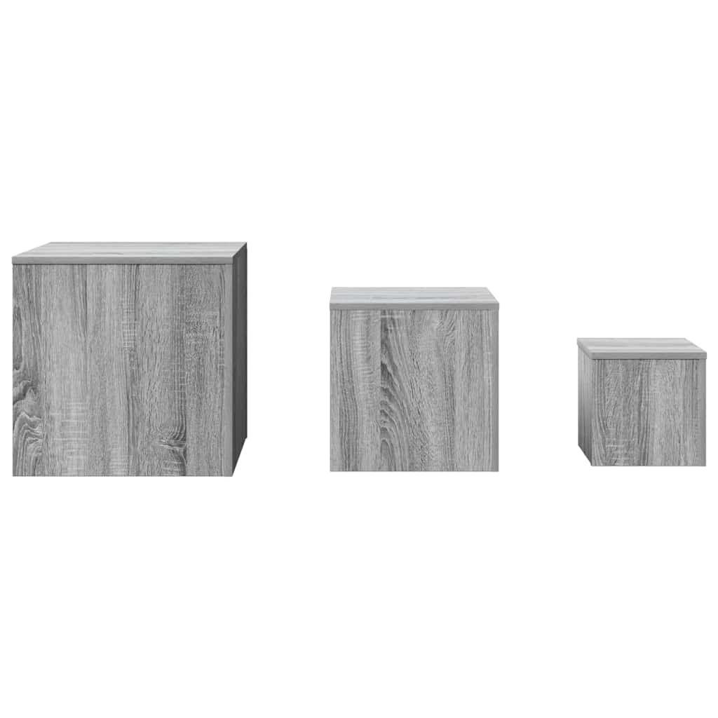Beistelltische 3 Stk. Weiß Holzwerkstoff