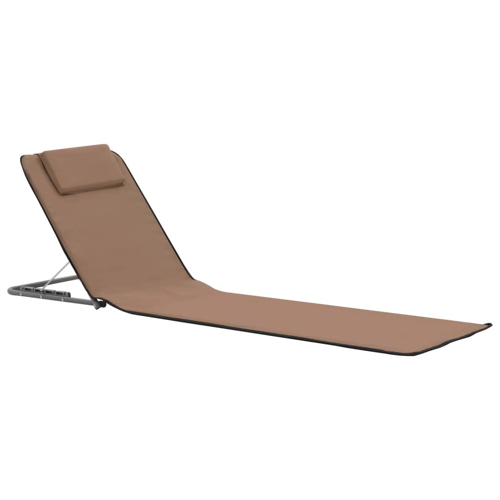 Klappbare Strandmatte 2 Stk. Stahl und Stoff Blau