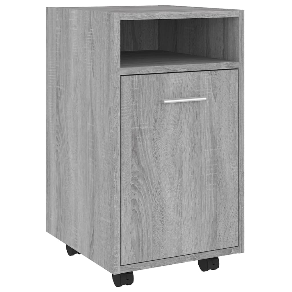 Beistellschrank mit Rollen Weiß 33x38x60 cm Holzwerkstoff