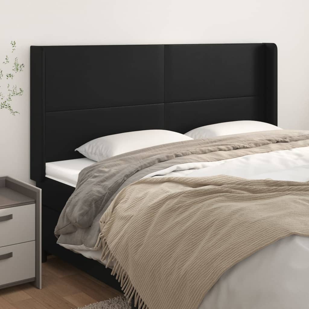 Kopfteil mit Ohren Creme 83x16x78/88 cm Kunstleder