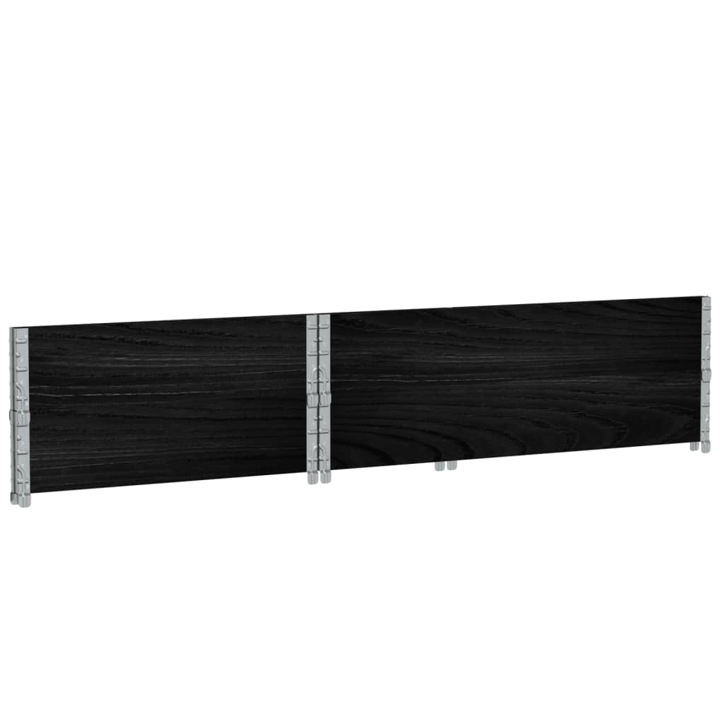 Paletten-Aufsatzrahmen Schwarz 80x60 cm Massivholz Kiefer