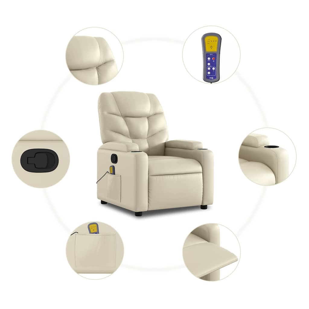 Massage-Relaxsessel, Kunstleder, Schwarz