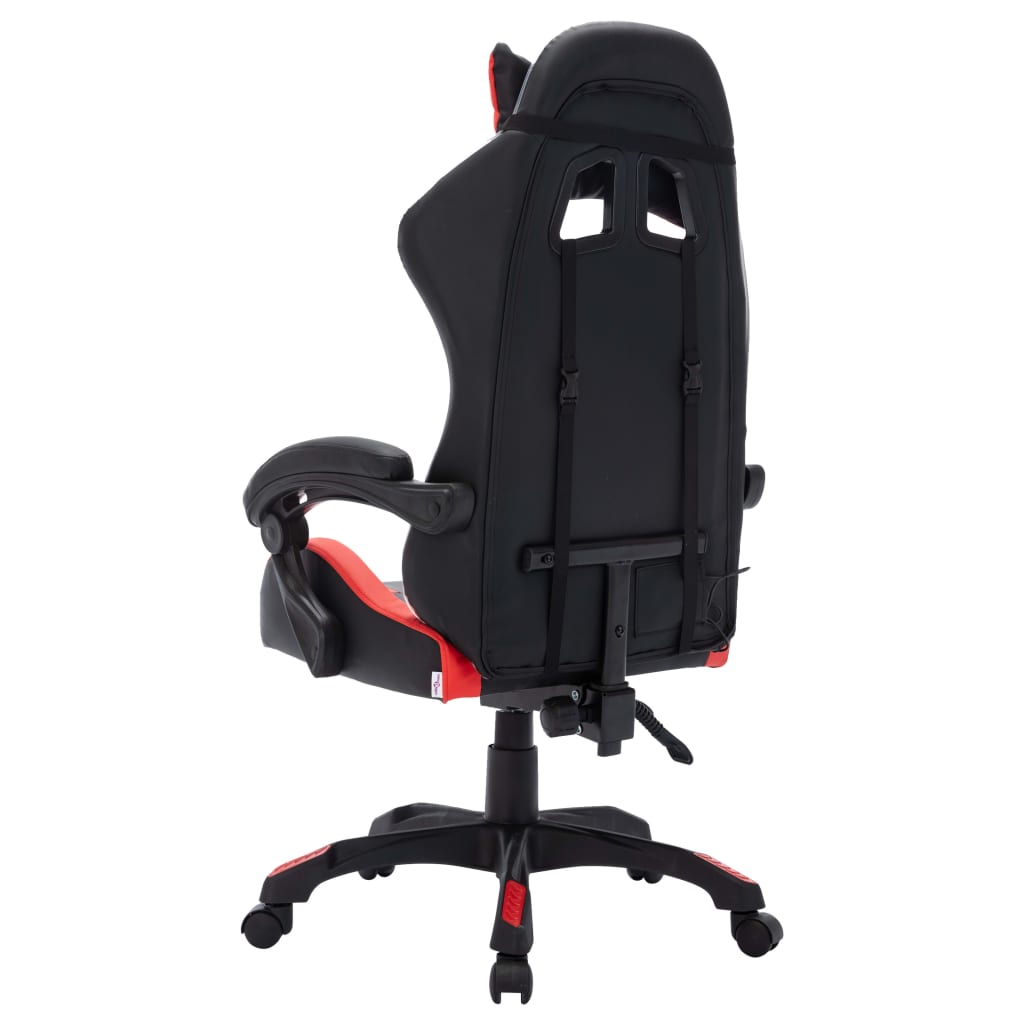 Gaming-Stuhl mit RGB LED-Leuchten Blau und Schwarz Kunstleder