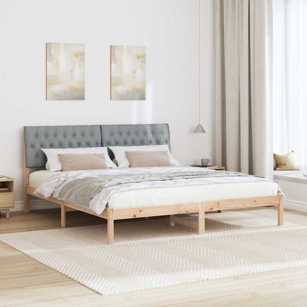 Bettgestell mit gepolstertem Kopfteil Braun 200 x 200 cm