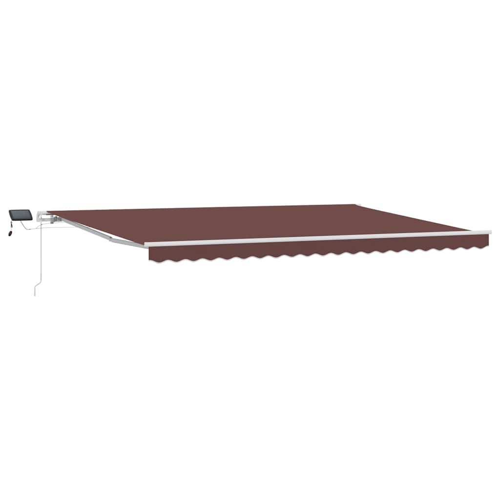 Markise Manuell Einziehbar mit LED 300x250 cm Blau und Weiß