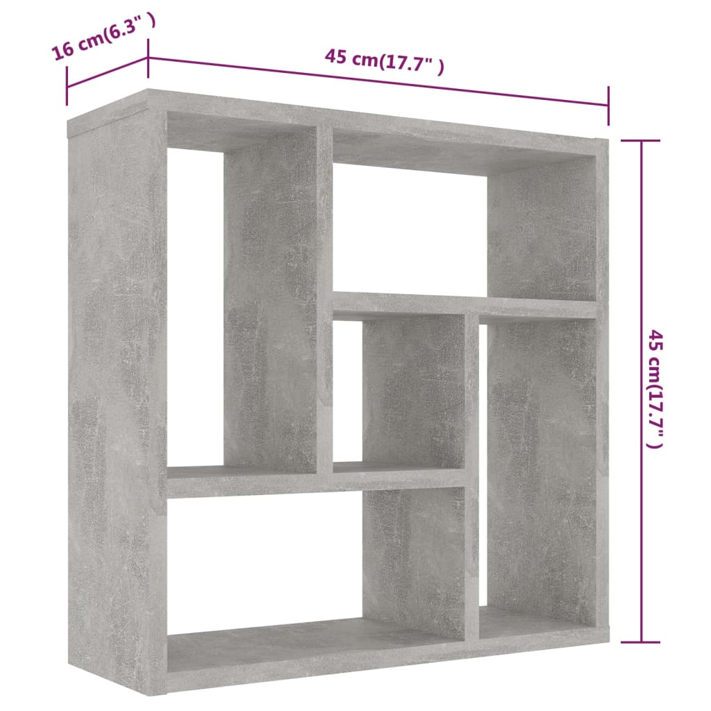 Wandregal Weiß 45,1x16x45,1 cm Holzwerkstoff