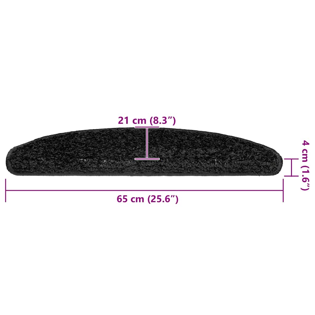 Stufenmatten 15 Stk. 56x17x3 cm Grau Halbrund