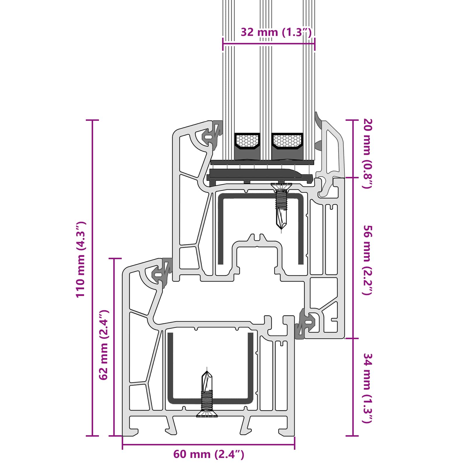 Kellerfenster RISOR 50 x 50 cm PVC und Glas Weiß