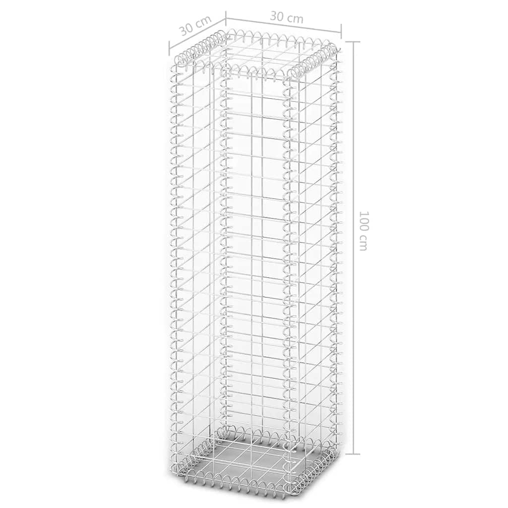 Steinkorb Gabione mit Deckeln Verzinkter Draht 100×30×30 cm