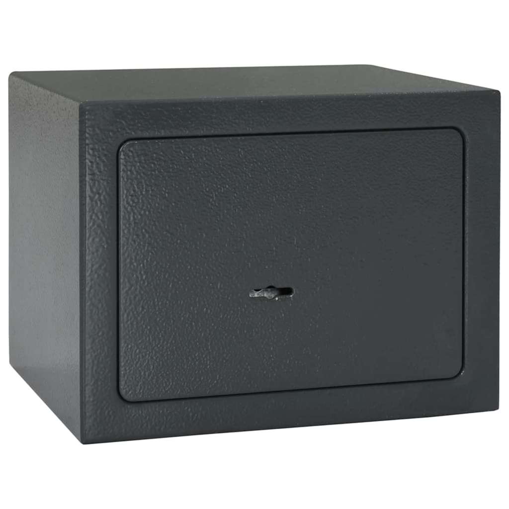 Safe Box mit Schloss Dunkelgrau 23 x 17 x 17 cm Stahl