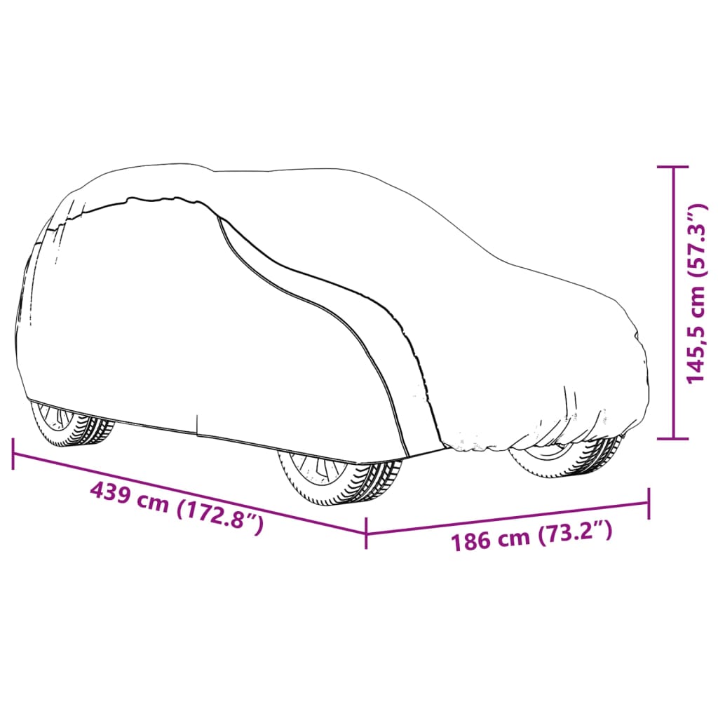 Autoabdeckung für Limousine Schnallenriemen Voll Silbern M PEVA
