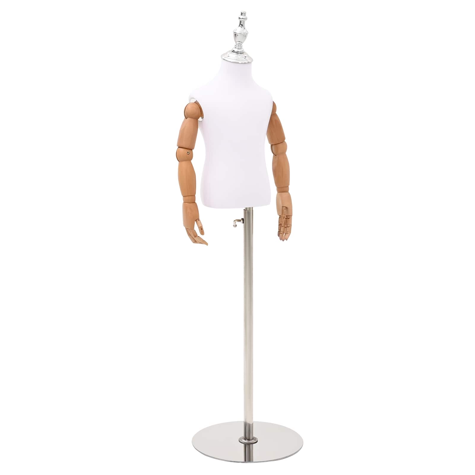 Verstellbares 120-150 cm Mannequin mit Basis Unisex PP Weiß