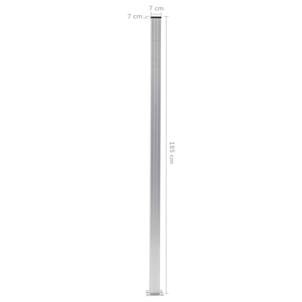 Zaunpfosten 3 Stk. Dunkelgrau 185 cm Aluminium