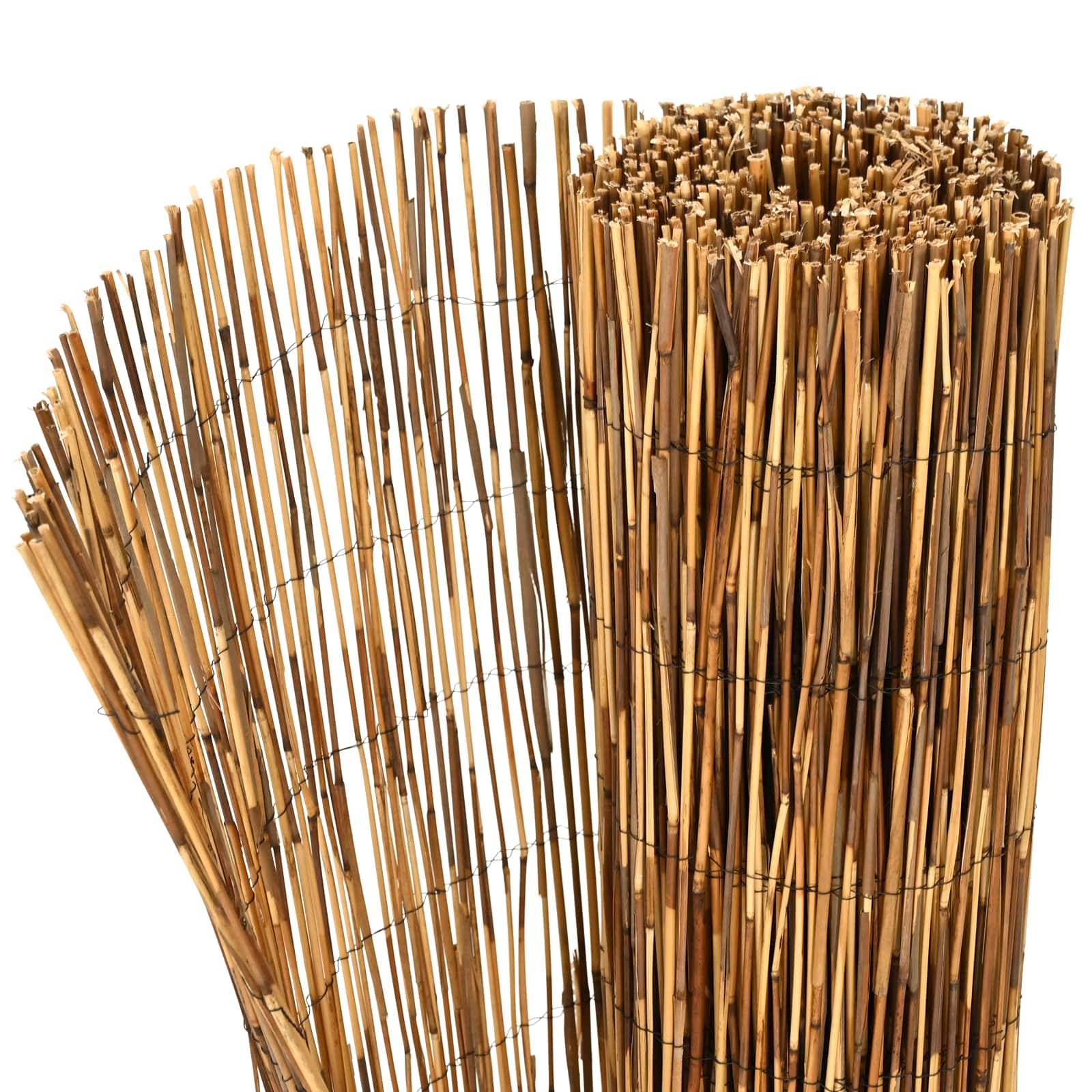 Gartenzaun Karbonisiert 500 x 100 cm Schilf
