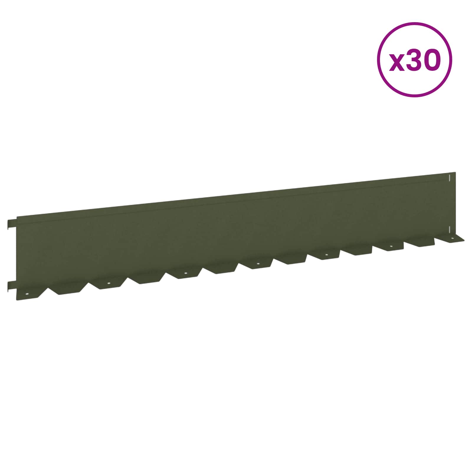 Raseneinfassung 10 pcs 102 x 4 x 4 cm Stahl Schwarz