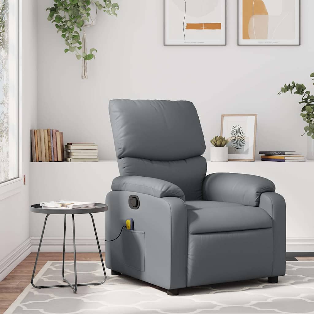 Massage-Relaxsessel, Kunstleder, Schwarz
