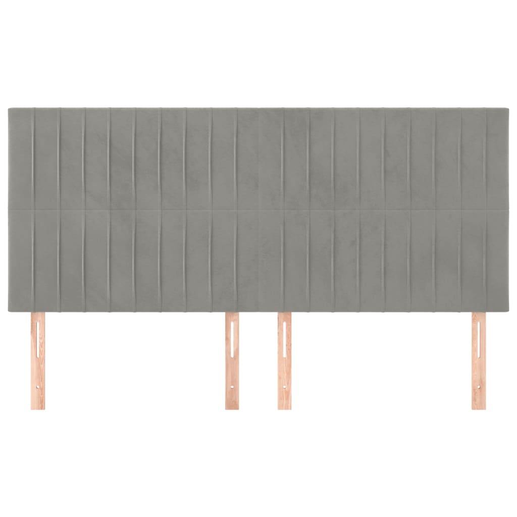 Kopfteil Hellgrau 80x5x118/128 cm Samt