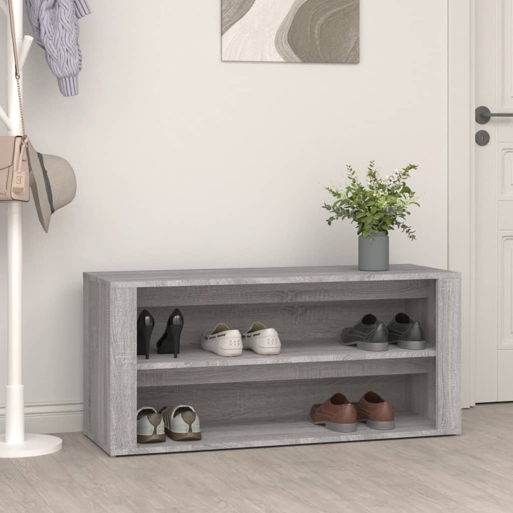 Schuhregal Weiß 100x35x45 cm Holzwerkstoff