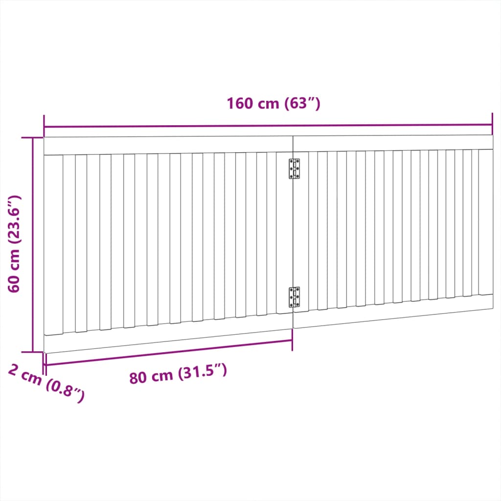Hundegitter Faltbar 3 Paneele 150 cm Pappelholz